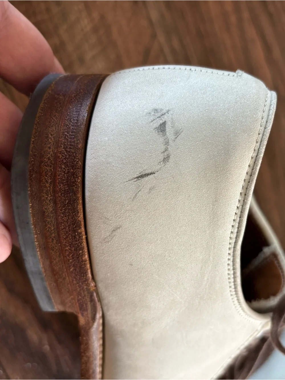 CHEANEY for EDIFICE Made in England White Buck Derby Shoes 7.5